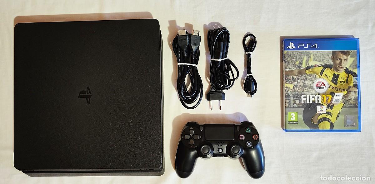 Videojuegos y Consolas PS4 de segunda mano: PS4 Slim 1TB Negra | IMPECABLE | Mando + FIFA 17