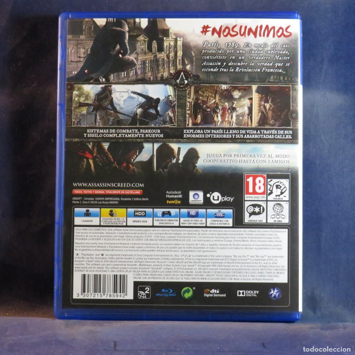 Videojuegos y consolas PS4 de segunda mano: ASSASSINS CREED UNITY - PS4 - Foto 2