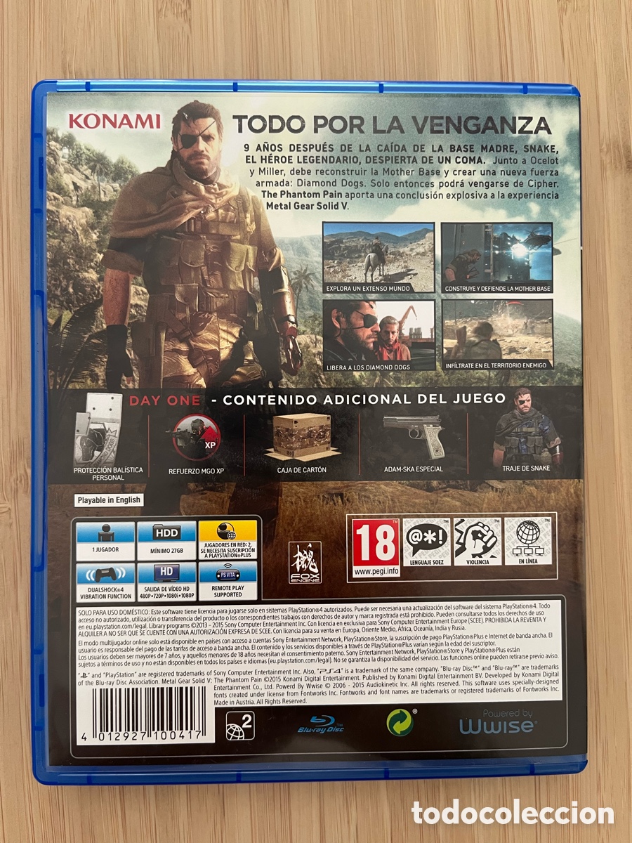 Videojuegos y consolas PS4 de segunda mano: Metal Gear Solid PS4 The phantom pain edici&oacute;n day one - Foto 2