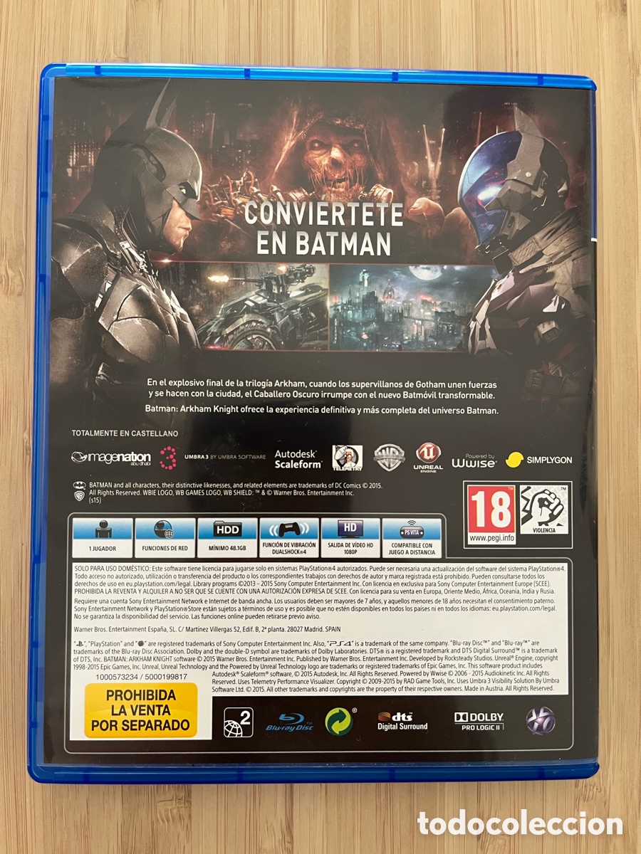 Videojuegos y consolas PS4 de segunda mano: Batman Arkham knight - Foto 2