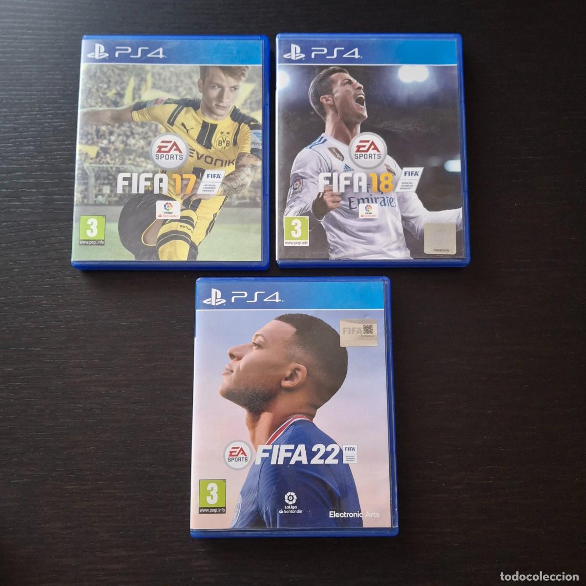 Videojuegos y consolas PS4 de segunda mano: PLAYSTATION PS34 PLAY STATION 4 - LOTE 3 JUEGOS FIFA 17 18 22 - SEGUNDA MANO USADOS