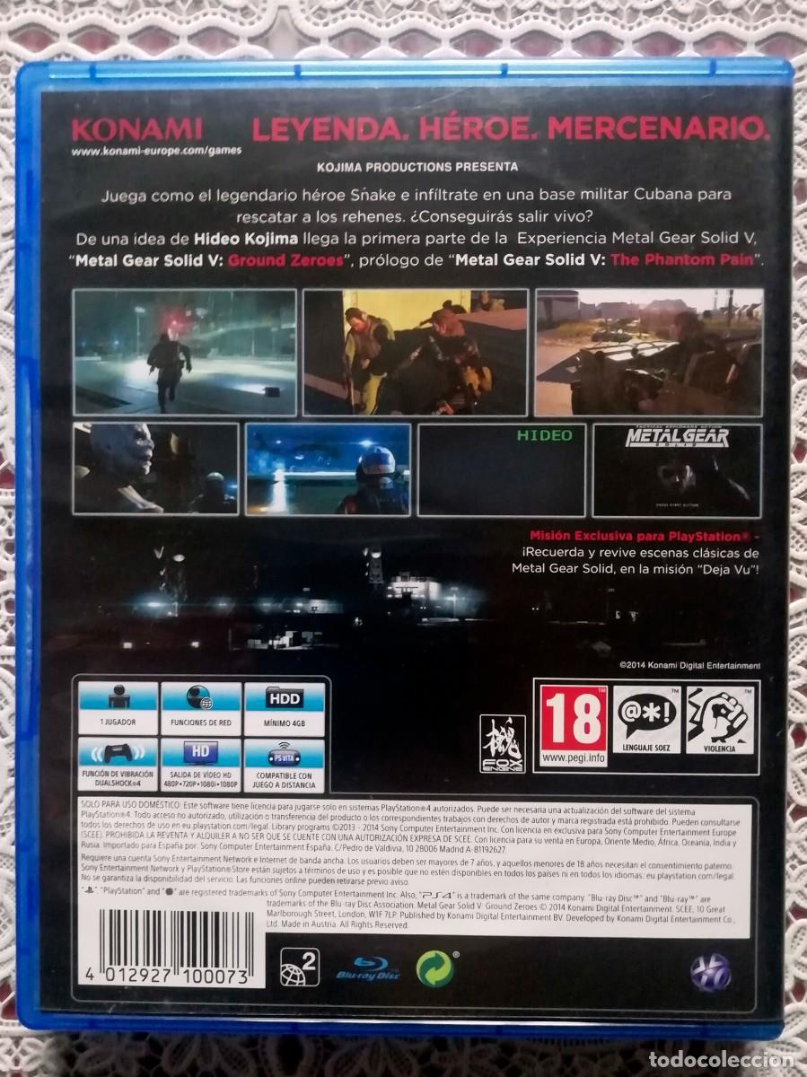 Videojuegos y consolas PS4 de segunda mano: Metal Gear Solid V Ground Zeroes PS4 - Foto 2