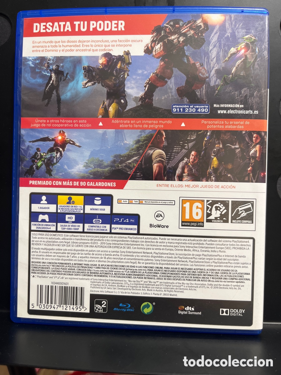 Videojuegos y consolas PS4 de segunda mano: ANTHEM PS4 PEGI 16 BIOWARE EA - Foto 2
