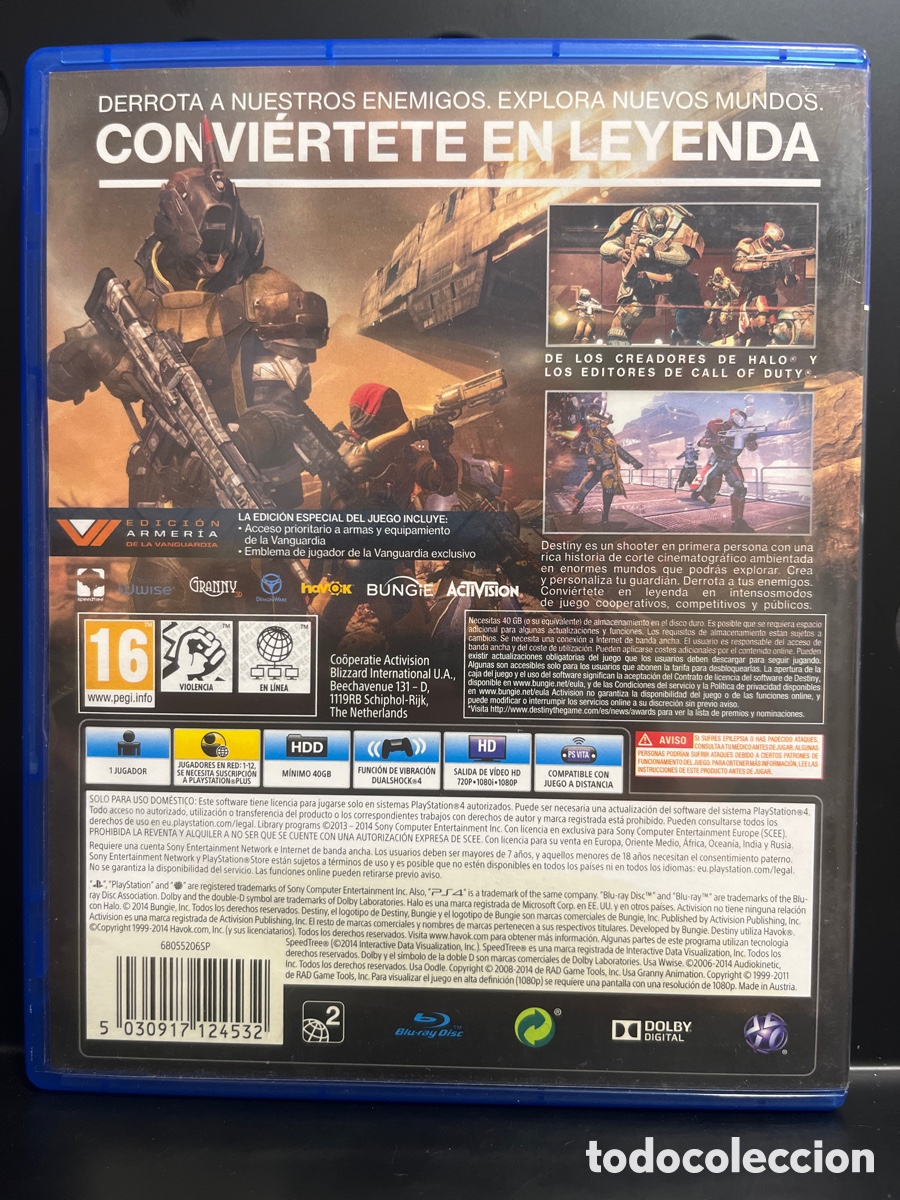 Videojuegos y consolas PS4 de segunda mano: DESTINY PS4 PEGI 16 BUNGIE ACTIVISION - Foto 2