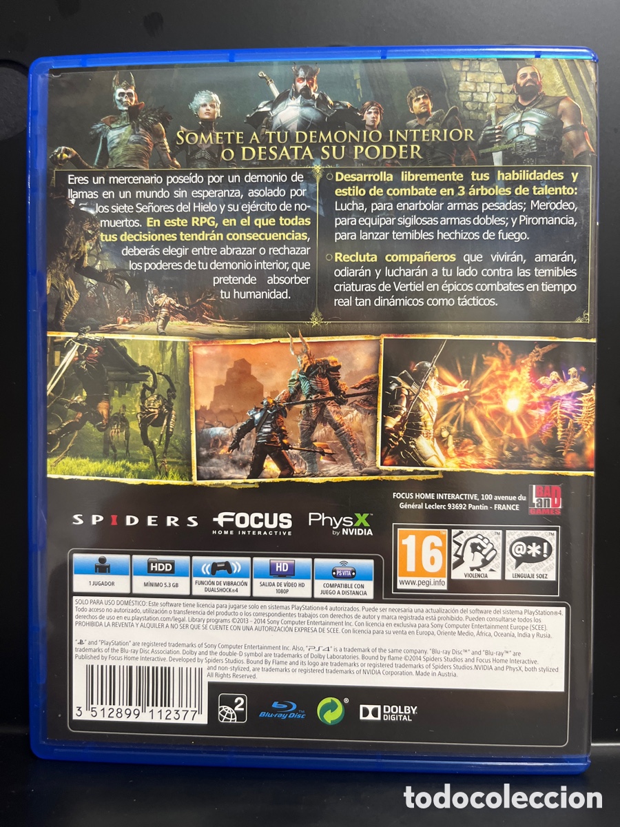 Videojuegos y consolas PS4 de segunda mano: BOUND BY FLAME PS4 PEGI 16 SPIDERS FOCUS HOME INTERACTIVE - Foto 2