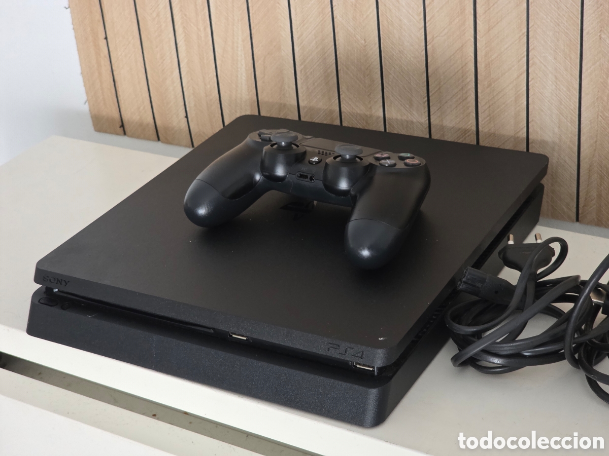 Videojuegos y consolas PS4 de segunda mano: PS4 Slim Sony + mando + cables HDMI y corriente