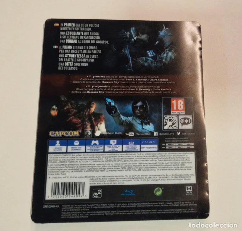 Videojuegos y consolas PS4 de segunda mano: Resident Evil 2 [steelbook] Ps4 - Foto 2