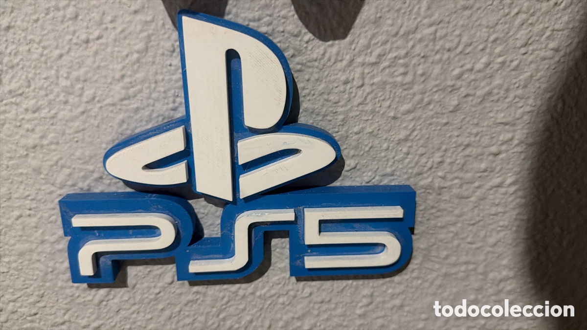 Videojuegos y consolas PS5 de segunda mano: Letrero impresi&oacute;n 3D. Logo de PS5 - Foto 3