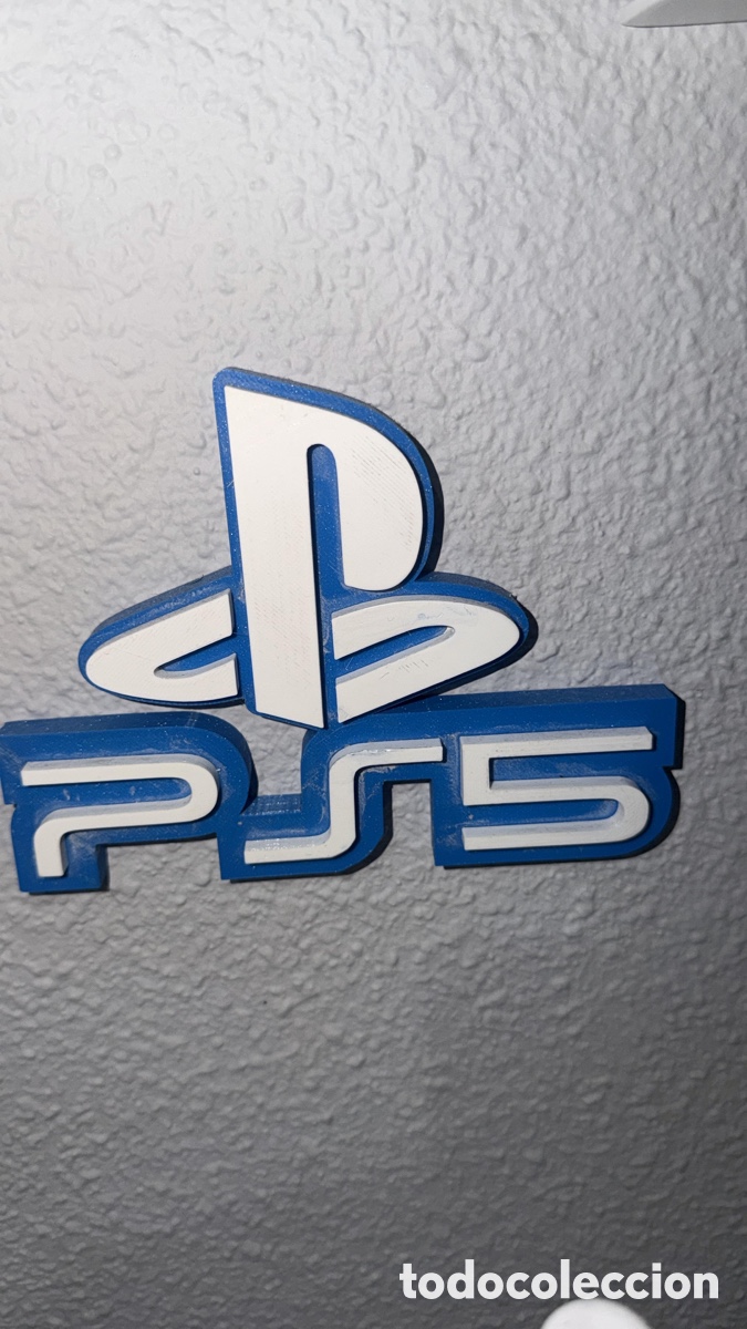 Videojuegos y consolas PS5 de segunda mano: Letrero impresi&oacute;n 3D. Logo de PS5 - Foto 1