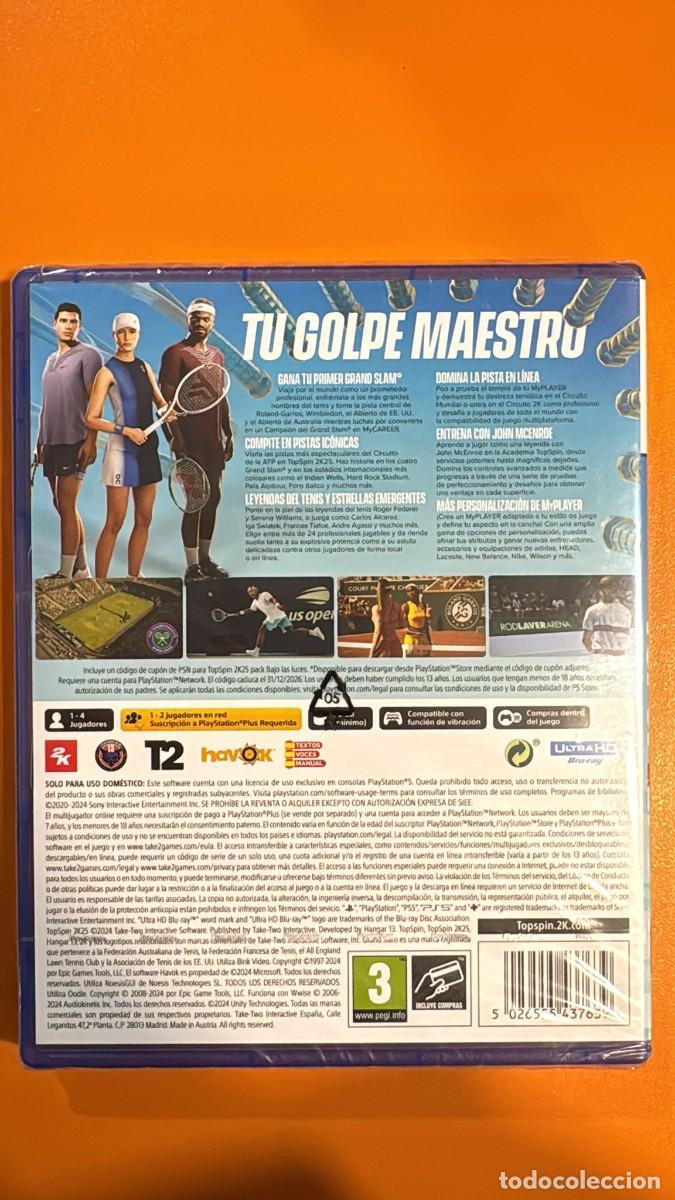 Videojuegos y consolas PS5 de segunda mano: Top Spin 2K25 [PS5] Precintado - Foto 2