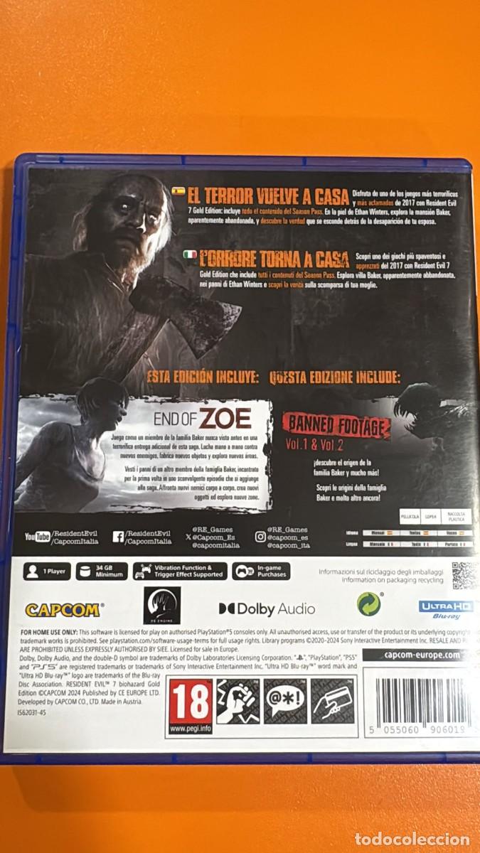 Videojuegos y consolas PS5 de segunda mano: Resident Evil 7 Gold Edition PS5 - Foto 2