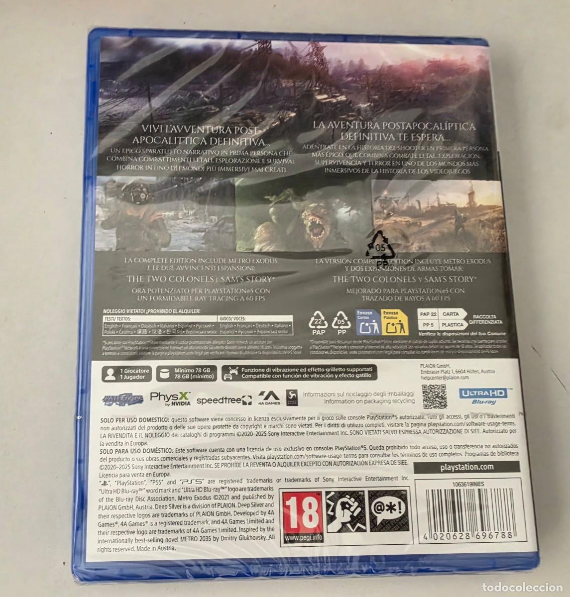 Videojuegos y consolas PS5 de segunda mano: Metro Exodus Complete Edition Ps5 - Foto 2