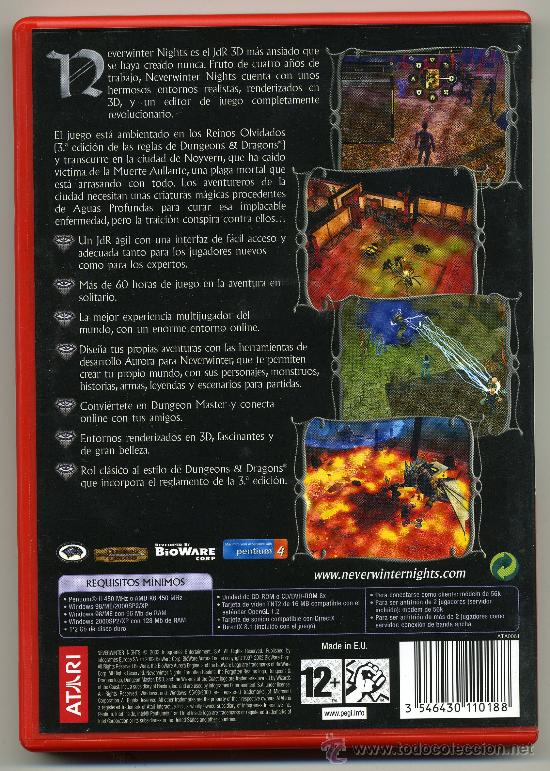 Videojuegos y consolas: NEVERWINTER NIGHTS - BEST OF ATARI-- CON INSTRUCCIONES - Foto 2