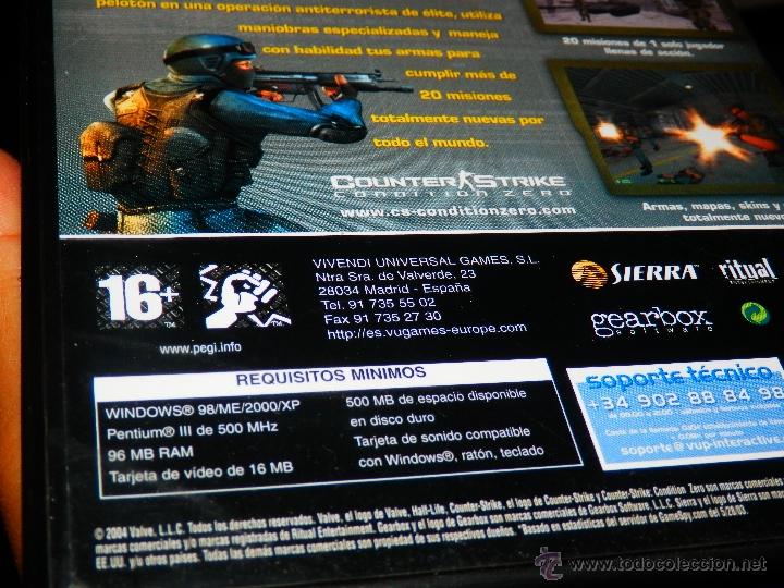 Videojuegos y consolas: COUNTER STRIKE CONDITION ZERO JUEGO PC CD ROM CON MANUAL 3 DISCOS  R - Foto 2
