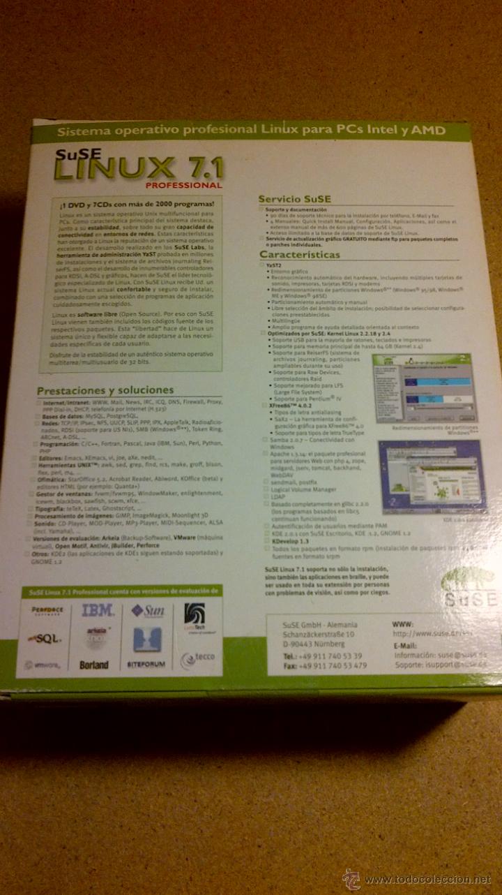 Videojuegos y consolas: SUSE LINUX 7.1 PROFESIONAL. PROGRAMA, APLICACION, JUEGO PC - Foto 4