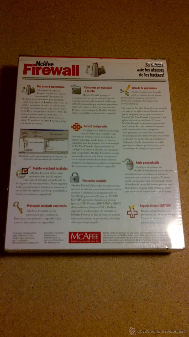 Videojuegos y consolas: MCAFEE FIREWAL PROGRAMA APLICACION PC - Foto 3