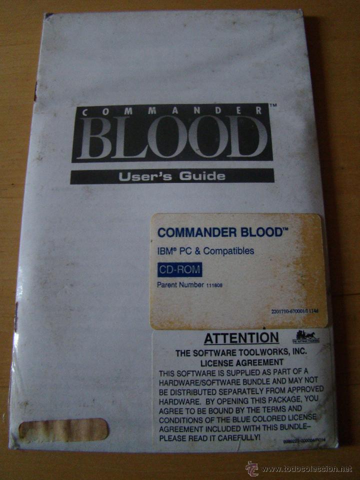 Videojuegos y consolas: Antiguo juego PC  COMMANDER BLOOD - Foto 1