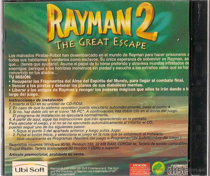 Videojuegos y consolas: RAYMAN 2 THE GREAT ESCAPE - 1999 - Foto 2