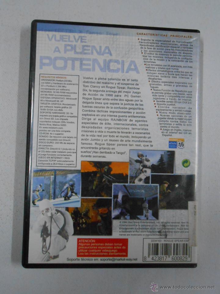 Videojuegos y consolas: ROGUE SPEAR RAINBOW SIX TOM CLANCYS. PC CD-ROM. TDKV2 - Foto 3