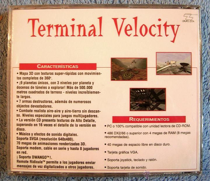 Videojuegos y consolas: TERMINAL VELOCITY - JUEGO PC EN CD DE COMPAQ ( CON SU CELOF&Aacute;N, SIN ABRIR ). - Foto 3