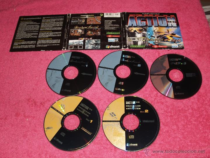 Videojuegos y consolas: JUEGO PARA PC ACTION 99 COMPLETO VERSI&Oacute;N ESPA&Ntilde;OLA COMMAND CONQUER BROKEN SWORD F-22 - Foto 1