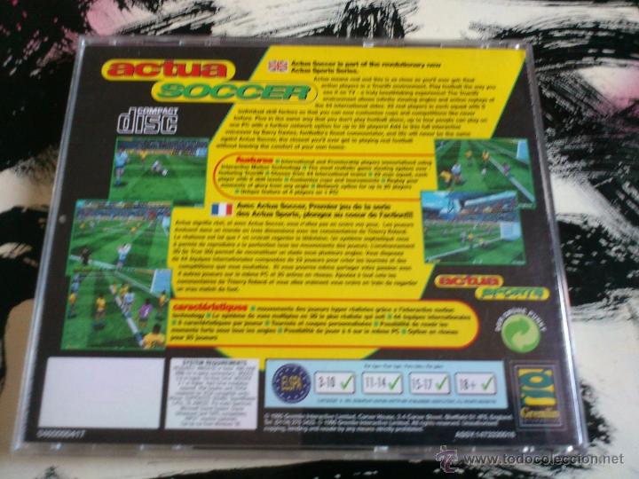 Videojuegos y consolas: ACTUA SOCCER - PC CD ROM - VIDEOJUEGO - 1995 - Foto 2