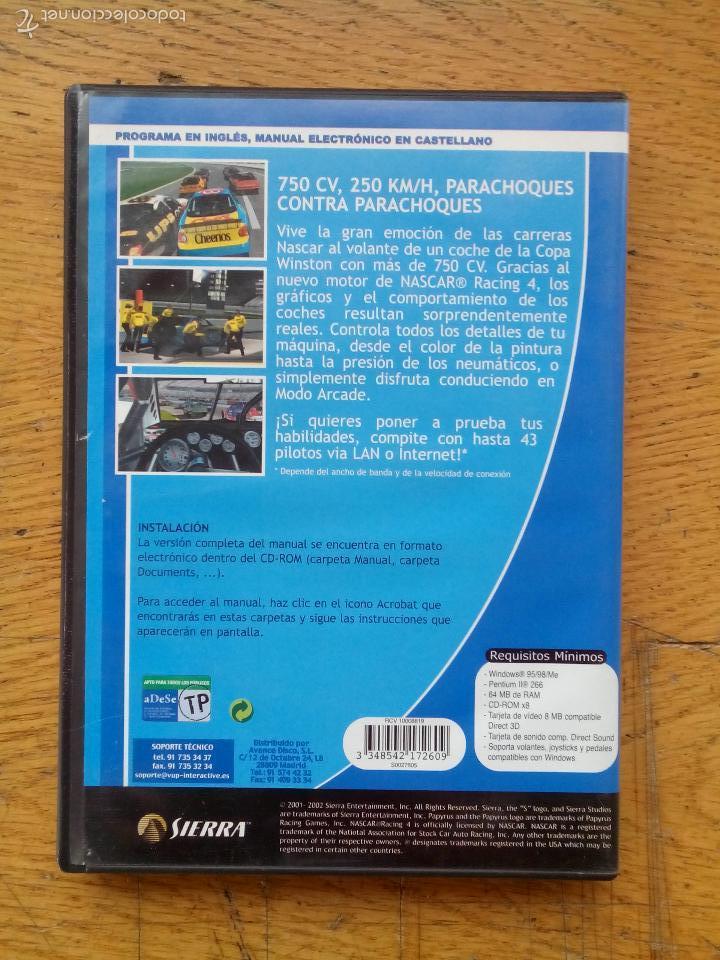 Videojuegos y consolas: JUEGO PC CD-ROM, NASCAR 4, ( SIERRA ) - Foto 2