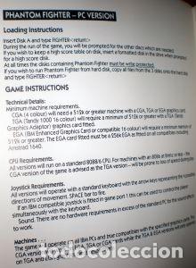 Videojuegos y consolas: Phantom Fighter [Emerald Software] 1988 Martech / Electronic Arts [PC 5 1/4] IBM Amstrad PC Tandy - Foto 6