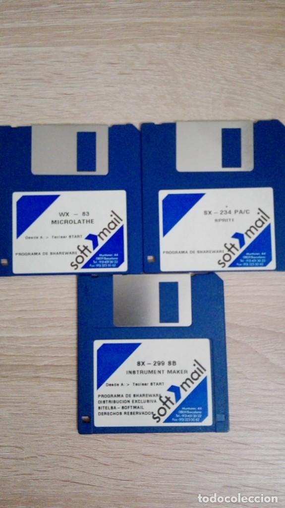 Videojuegos y consolas: PACK 3 DISKETTES 3.5 PC- PROG. MICROLATHE,SPRITE Y INSTRUMENT MAKER DE SOFT MAIL.A&Ntilde;O 1988. - Foto 1