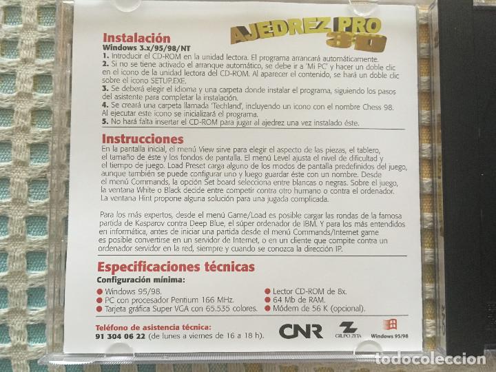 Videojuegos y consolas: CHESS AJEDREZ PRO 3D  PC CD ROM KREATEN - Foto 3