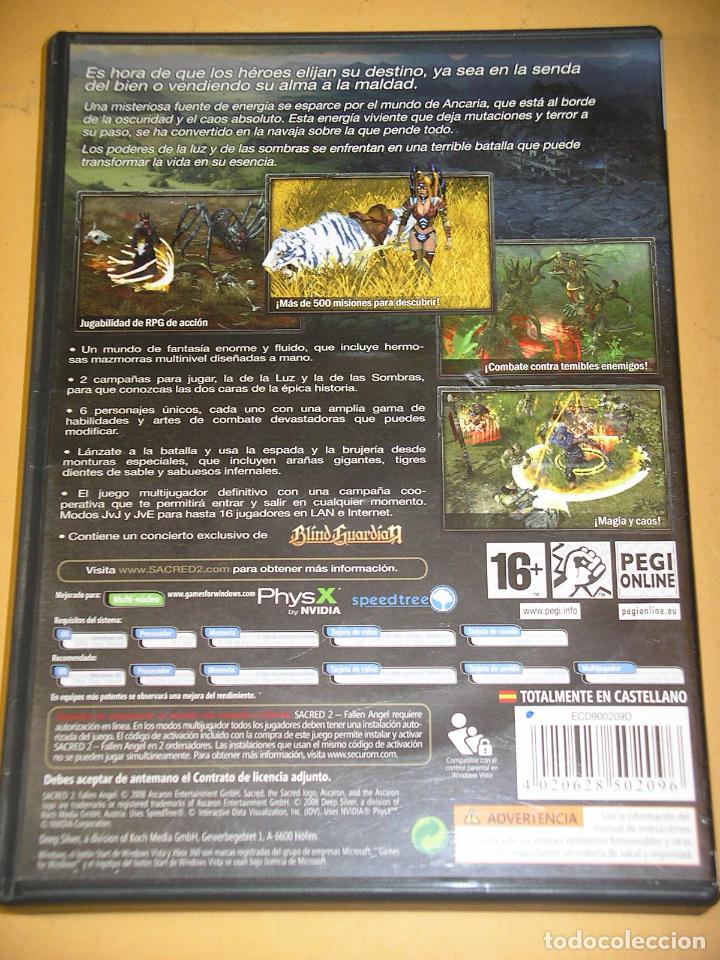 Videojuegos y consolas: Fallen Angel Sacred 2, juego PC con dos DVD ROM, ercom - Foto 2