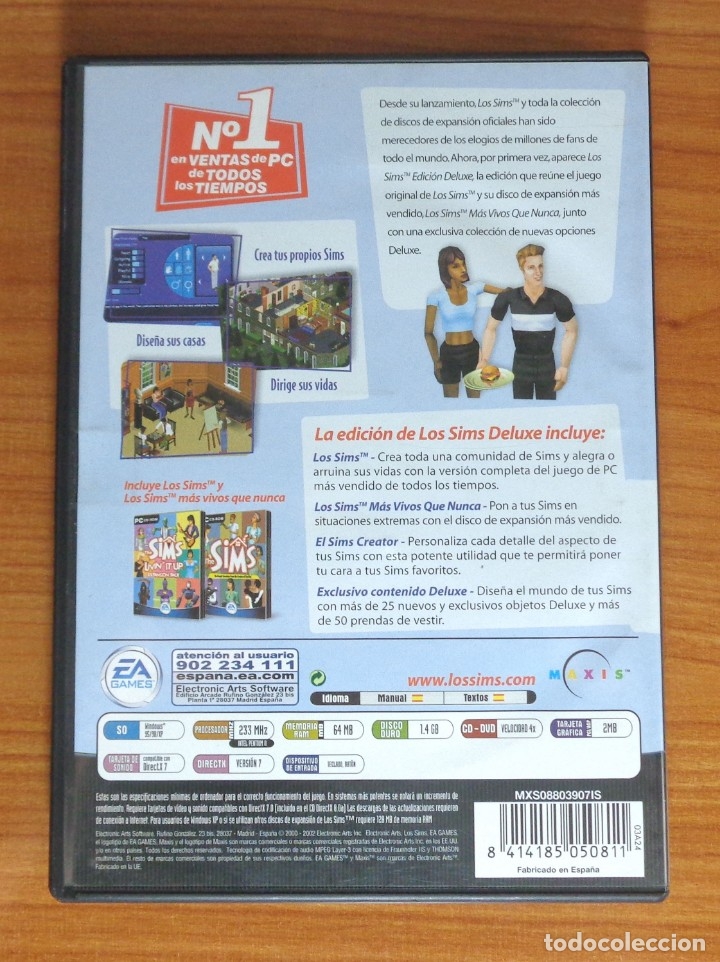 Videojuegos y consolas: JUEGO PC LOS SIMS, EDICI&Oacute;N DELUXE, TOTALMENTE EN CASTELLANO. - Foto 2