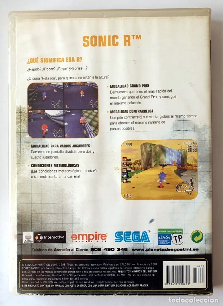 Videojuegos y consolas: SONIC R &bull; PC CD-ROM (PAL) - Foto 2