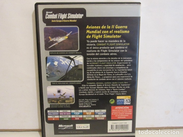 Videojuegos y consolas: Combat Flight Simulator - Microsoft - CD - PC - 1998 - VG/VG+ - Foto 2