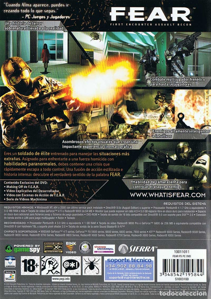 Videojuegos y consolas: Fear. First Encounter Assault Recon. PC. Sierra - Foto 2