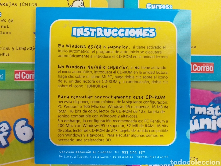 Videojuegos y consolas: Lote 5 CD-ROM Inform&aacute;tica Junior El Correo - Foto 2