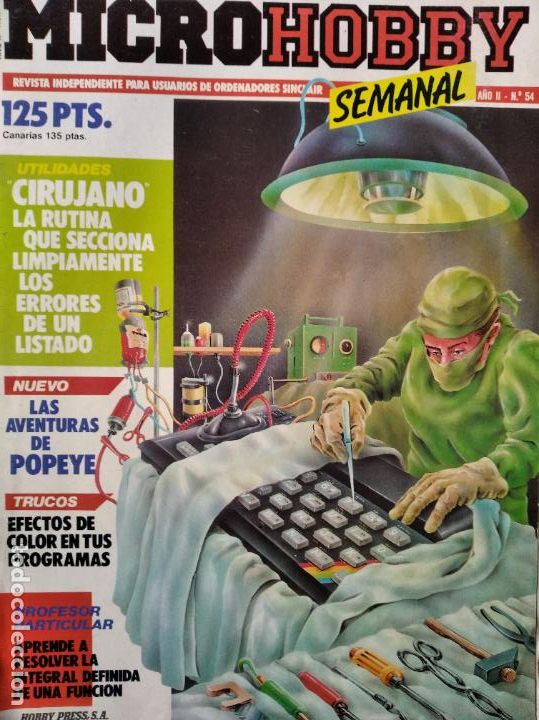 Videojuegos y consolas: MICROHOBBY N&ordm; 54 DE 1985- SPECTRUM, AMSTRAD, ATARI, COMMODORE, PINKY, VORTEX, POPEYE... - Foto 1
