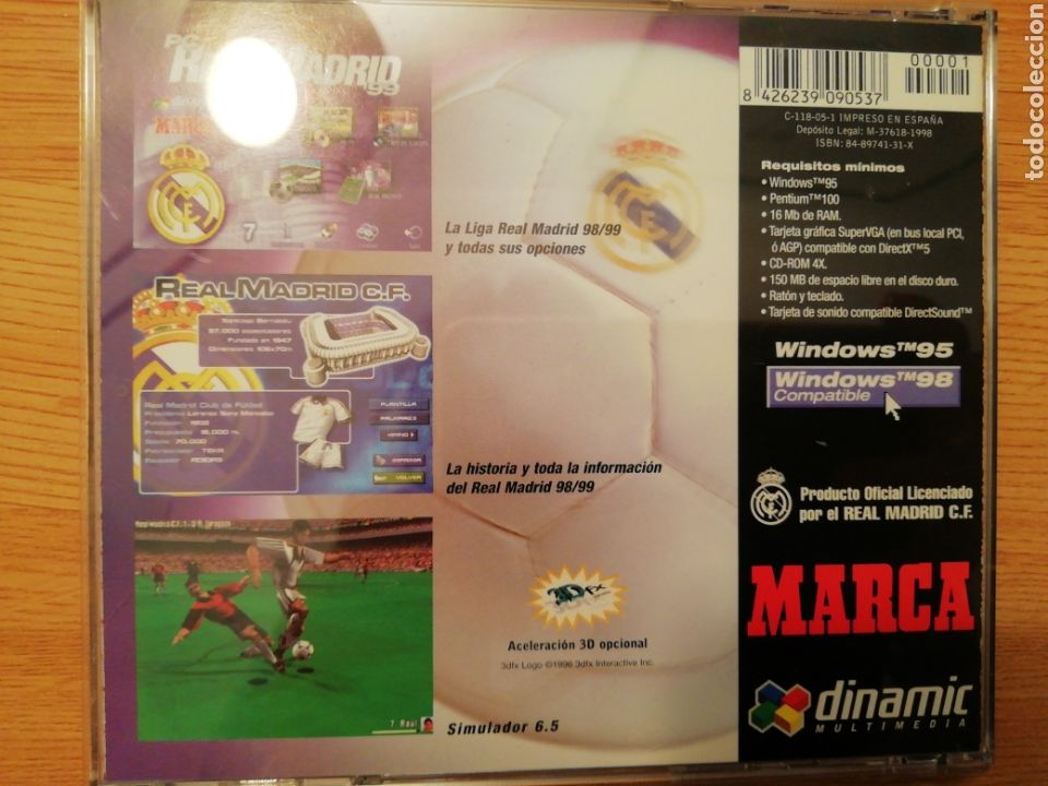 Videojuegos y consolas: PC Real Madrid Marca temporada 98-99. - Foto 2