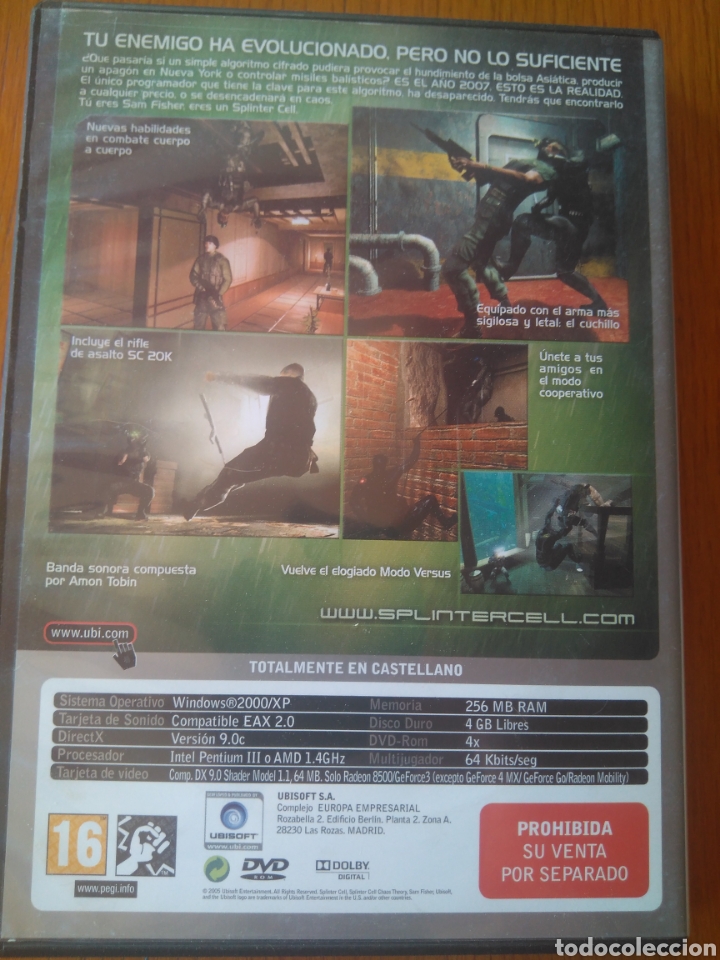 Videojuegos y consolas: CD CODE SPLINTER CELL. TOM CLANCYS. CASTELLANO.. TU ENEMIGO HA EVOLUCIONADO PERO NO LO SUFICIENTE - Foto 2