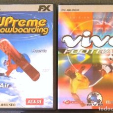 Videojuegos y Consolas: LOTE JUEGOS PC SUPREME SNOWBOARDING VIVA FOOTBALL. Lote 204800032