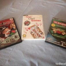 Videojuegos y Consolas: LOTE DE 3 JUEGOS PC CD ROM. SCRABBLE,MONOPOLY NEW EDITION,FAMILY CARD GAMES.. Lote 206413052
