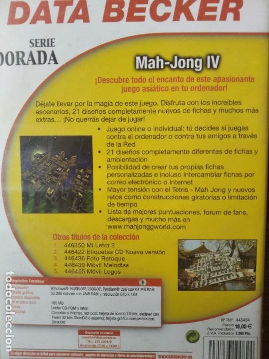 Videojuegos y consolas: MAH-JONG IV - PC CD-ROM - - Foto 2