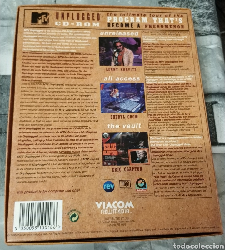Videojuegos y consolas: MTV UNPLUGGED CD-ROM INTERACTIVO - Foto 2