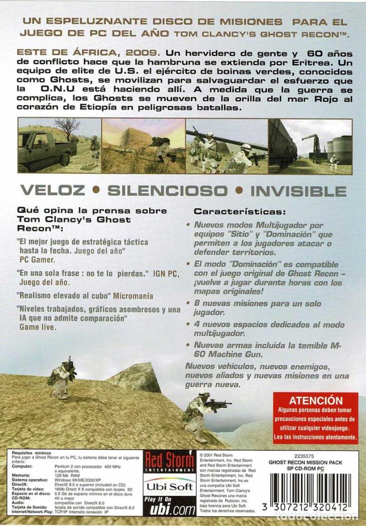 Videojuegos y consolas: Tom Clancys Ghost Recon Desert Siege. Disco de Misiones. PC - Foto 2