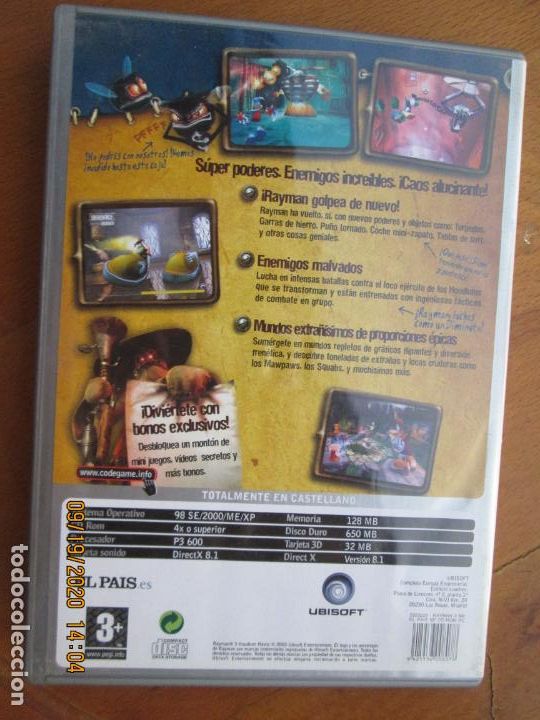 Videojuegos y consolas: RAYMAN 3 PC-CD-ROM 3 CD EN CASTELLANO CON MANUAL - Foto 2