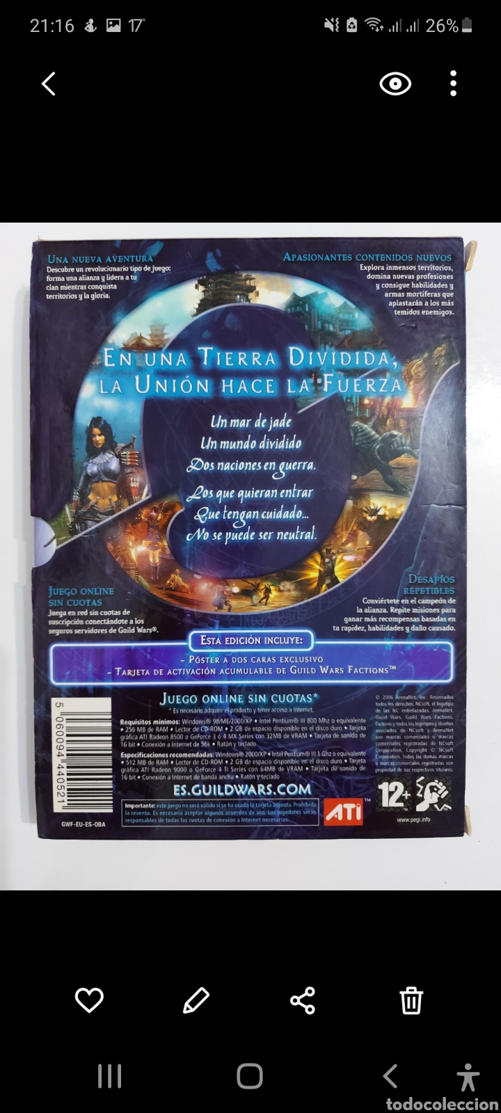 Videojuegos y consolas: JUEGO ONLINE GUILD WARS - FACTIONS - Foto 2