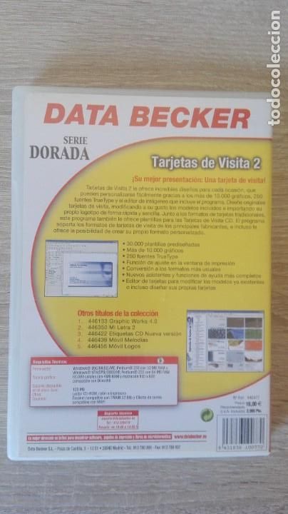 Videojuegos y consolas: TARJETAS DE VISITA 2-PC CD ROM-SERIE DORADA-DATA BECKER-A&Ntilde;O 2002. - Foto 3