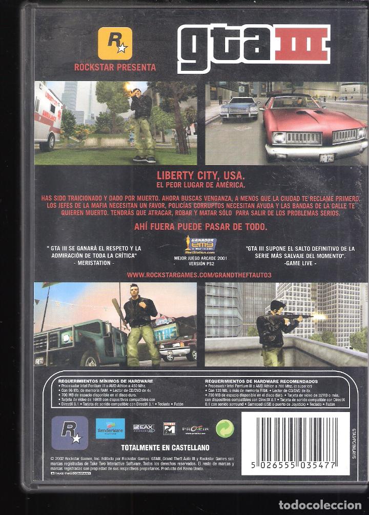 Videojuegos y consolas: GTA III . PC CD ROM ROCKSTAR. Completo - Foto 2