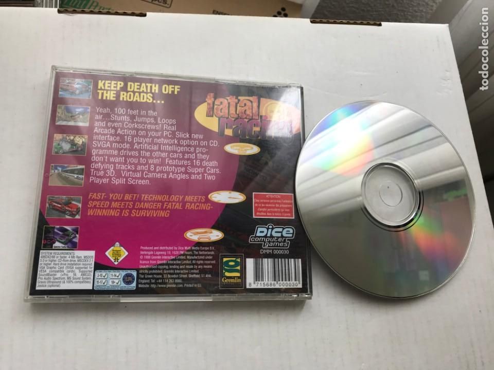 Videojuegos y consolas: FATAL RACING DICE COMPUTER GAMES CD ROM PC KREATEN - Foto 2