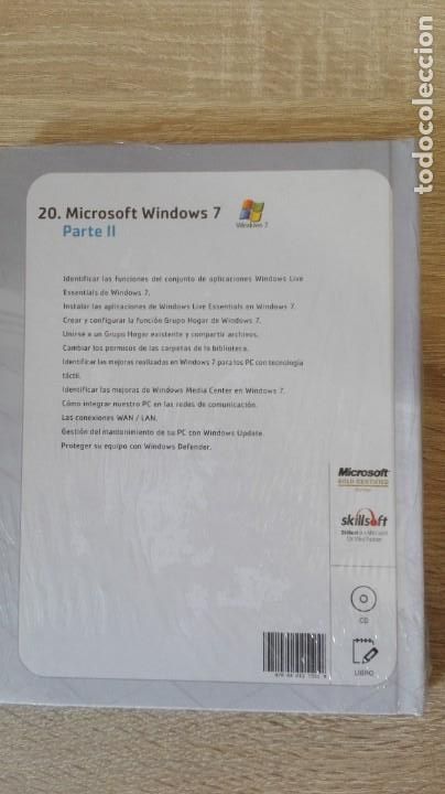 Videojuegos y consolas: PRECINTADO 20.MICROSOFT WINDOWS 7 PARTE II LIBRO+PC CD ROM CURSO WINDOWS SKILLSOFT 2010 - Foto 2